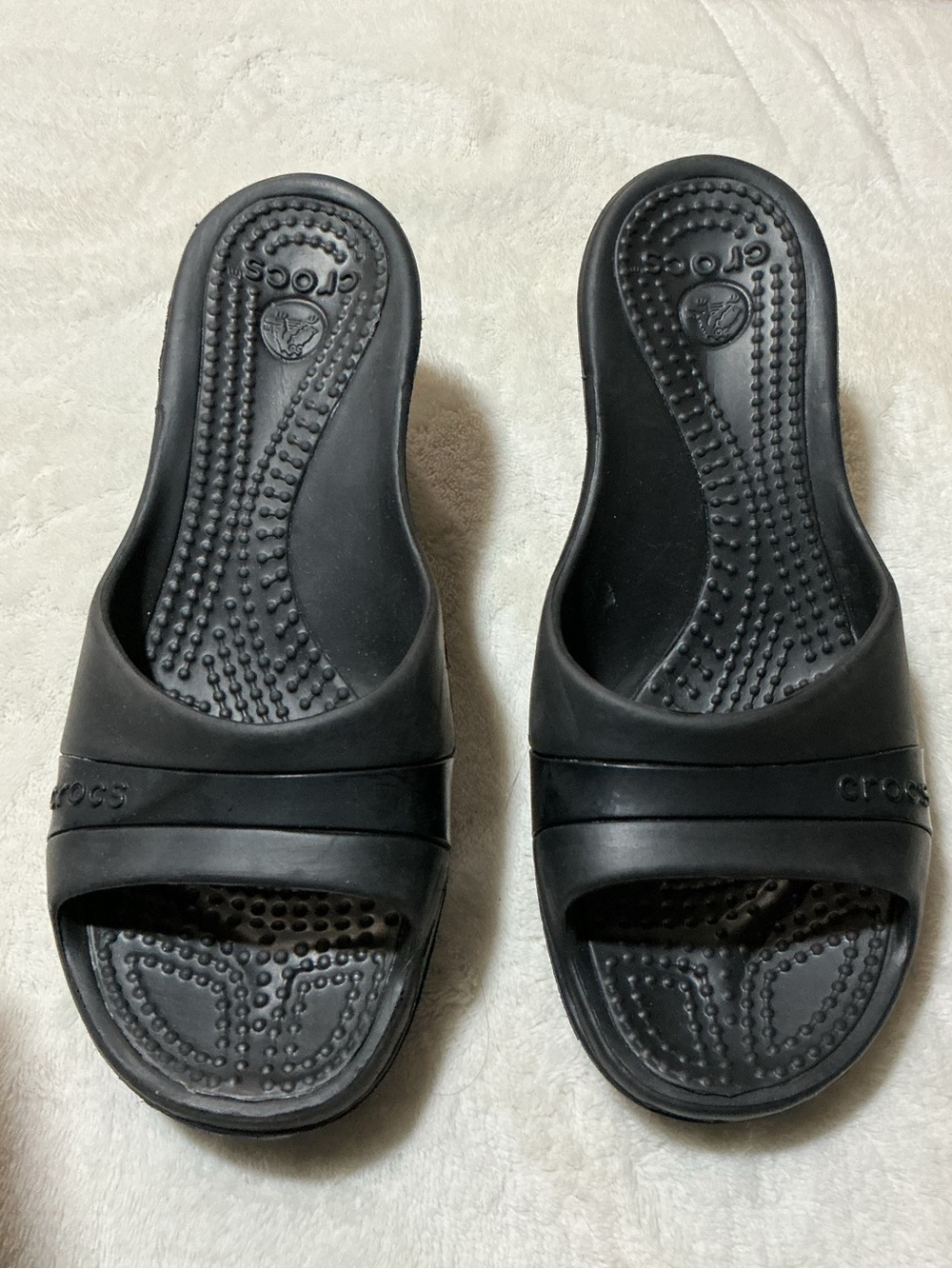 CROCS Women's Black wedges Slide Sandals